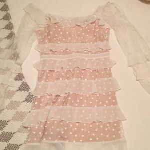 COPY - F21 white lace and ruffle off the shoulder…